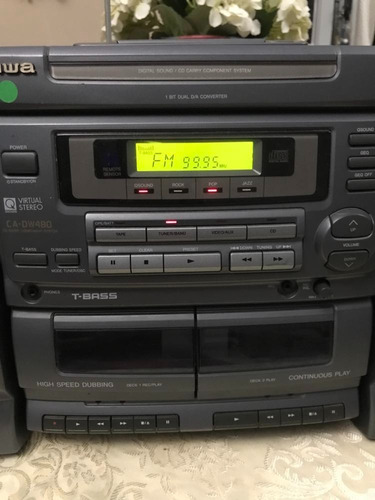 Micro System Aiwa Ca-dw480 + 2 Cxs Som Toca: Radio + Cd + K7