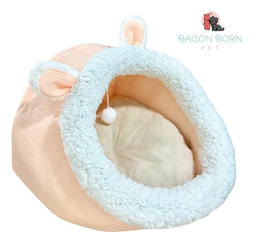 Cama Caminha Iglu Toca Para Gatos Casinha Confortável Pet P Cor Coelho Rosa