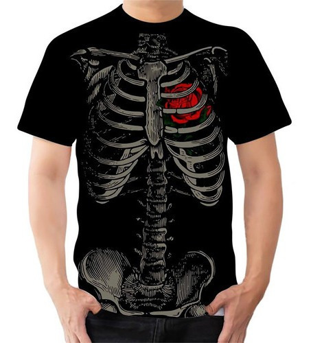 Camiseta Camisa Personalizada Caveira Esqueleto Estilosa