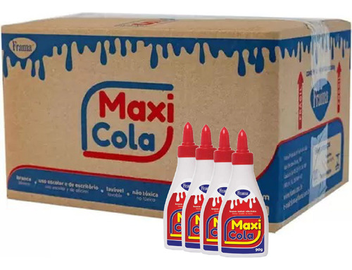 Cola Branca Escolar 90g Maxi Cola Caixa Com 144 Un. Atacado