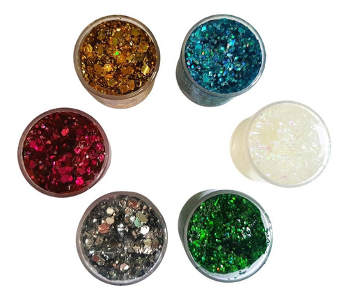 Glitter En Gel X 5 Varios Colores Para Rostro