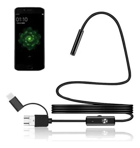 Cámara Endoscopio 5mm X 5m Android Pc Entradas 3 En 1 Flex