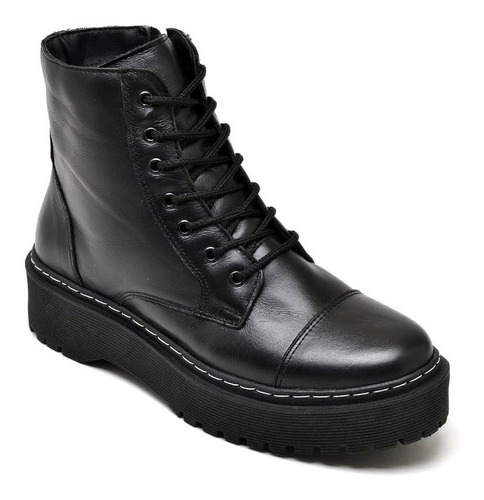 Bota Feminina Couro Nobre Cano Curto Super Confort Casual