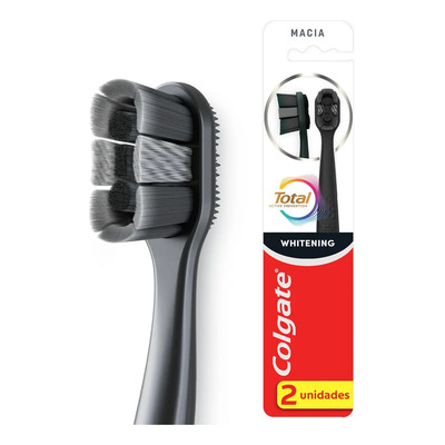 Cepillo de Dientes Colgate Total Whitening 2 unidades Color Negro | MercadoLibre