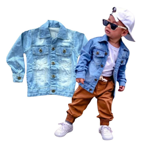 Casaco Blusa Jaqueta Jeans Infantil Menino Premium Masculina