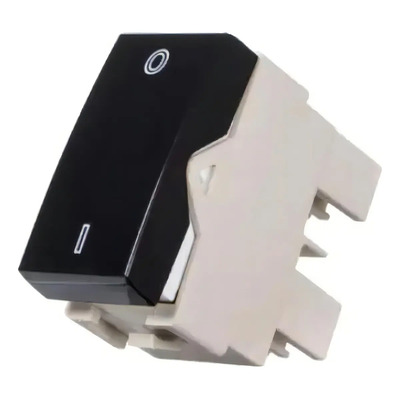 Módulo Tecla Bipolar Simples 25a 250v Margirius Ebony Sleek 25 A