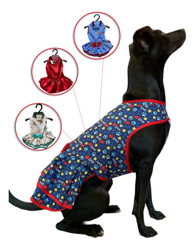 Vestidos Pet Roupinha De Cachorro Porte Grande Medio Pequeno