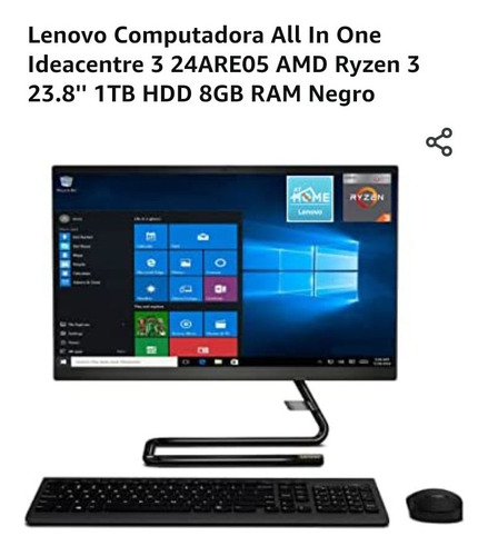 Computadora Lenovo All In On Ideacentre Ryzen 3 4300u