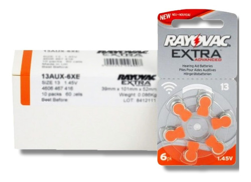 Pack X 60 Pilas Audifono Rayovac 13  Extra Advanced Envio