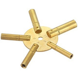 Brass Blessing : 1 Piece Clock Winding Key - 5 Way, Original
