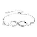 Pulsera Infinito Corazón Plata 925 Mujer Joyas Elegante 