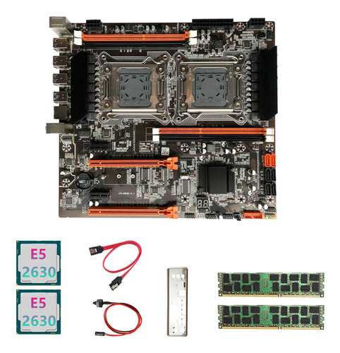 Placa Base De Doble Cpu X79+2 Cpu Xe5 2630+2 Ddr3 De 4 Gb A