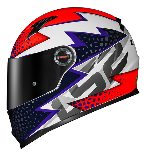 Capacete Ls2 Masculino Ff358 Speedy Azul E Laranja Brilhante