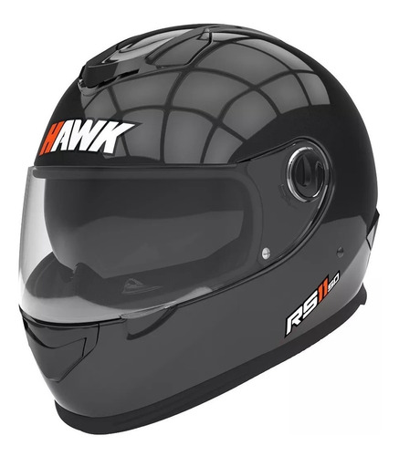 Casco Integral Hawk Rs11 Negro Mate Brillante / Global Sales