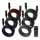 Xlr Microphone Cable 20 Feet (6 Pack, Multi Colors), Nylo...