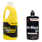 Detmol Shampoo Lava Carro Moto 1,9l + Pretinho Limpa Pneu 1l