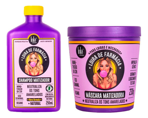 Kit Matizador Shampoo + Baño Loira Farmácia Lola Cosmetics