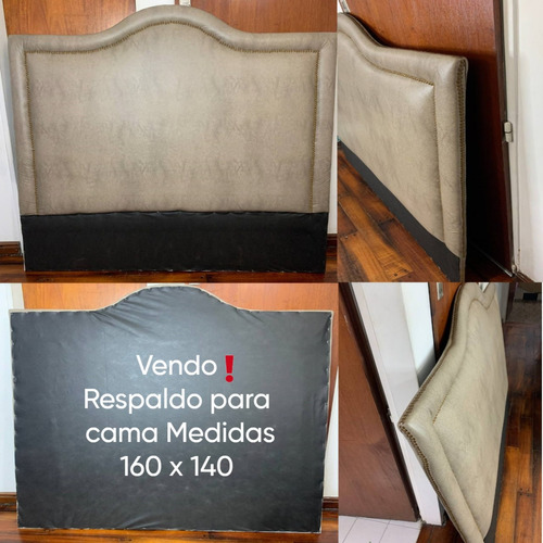 Respaldo De Cama De Cuerina Con Tachas De 2 1/2 Plazas