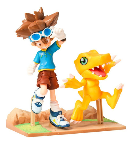 Action Figure Boneco Tai & Agumon Digimon Adventures 15cm