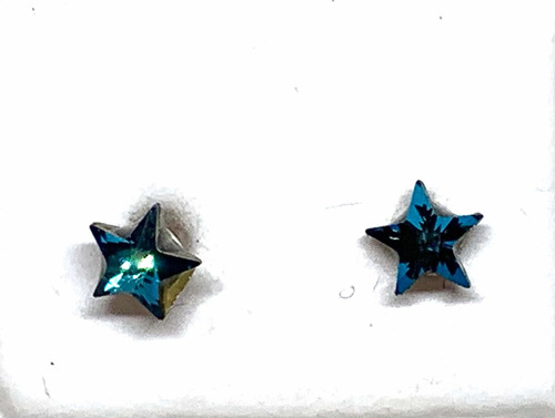 Aro Par Estrella Cristal Swarovski Plata4mm Pasante Preciosa