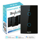 Interruptor Pared Wifi Inteligente De 2canales Negro Zeylink