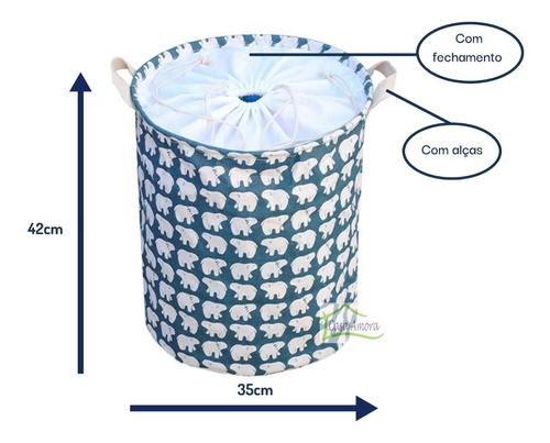 Cesto Organizador Roupa Suja Em Tecido C/ Fechamento 