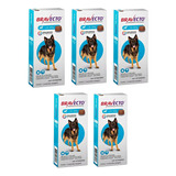 Kit 5 Bravecto Antipulgas Carrapato Para Cães 20 A 40 Kg Cor Azul-celeste