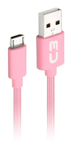 Cabo Usb-micro Usb 1m Cb-m11pk Rosa C3plus