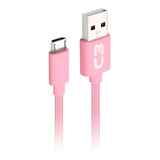 Cabo Usb-micro Usb 1m Cb-m11pk Rosa C3plus