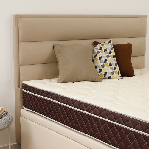 Cabeceira Estofada Para Cama Box Queen 114x162 Swede Bege