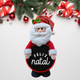 Enfeite Papai Noel Ou Duende Com Quadro Decorativo Natalino