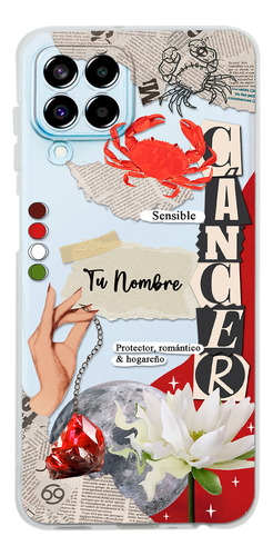 Funda Para Galaxy Mujer Signo Zodiaco Cáncer Con Tu Nombre