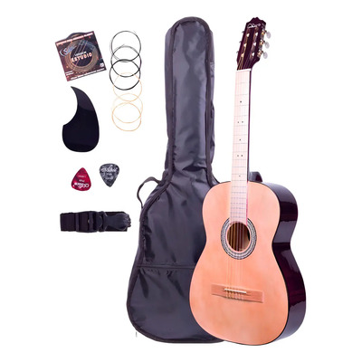 Guitarra Acústica Hecha En Paracho, Paquete Con Accesorios Color Vino Orientación De La Mano Zurda | Meses sin interés