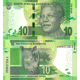 Grr-billete Sudáfrica 10 Rand 2013-16 Mandela Y Rinocerontes