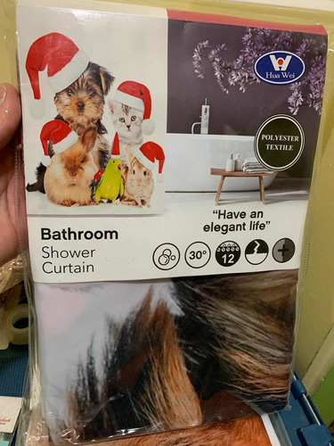 Cortina De Baño Navidad Animalitos