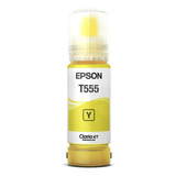 Tinta Original Epson T555 Amarilla Base Agua Dye L8160 L8180