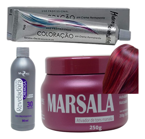 Kit Coloração Cabelo 1 Tinta 1 Ox 1 Matiz 250g Profissional 