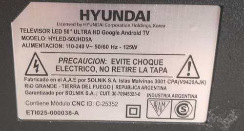 Placa Fuente Hyundai Hyled50uhd5a Consutar Otro Modelos Y Ma
