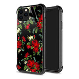 Funda Zhegailian Para iPhone 12/12 Pro Black N Roses