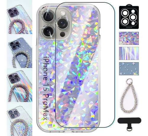 Funda Brillante Para iPhone Mica Pantalla Cámara Pulsera