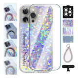 Funda Brillante Para iPhone Mica Pantalla Cámara Pulsera