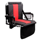 Folding Stadium Seat Bleacher Chair With Cup Holder, Mesh Ba