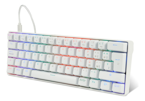 Teclado Mecánico 60  Game Factor Kbg560-wh - Rgb Teclas Inte