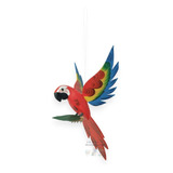 Arara De Madeira Enfeite Pássaro Escultura Móbile Decoração