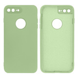 Capa Proteção Câmera Furo Compatível C/ iPhone 7 Plus 8 Plus Cor Verde Menta