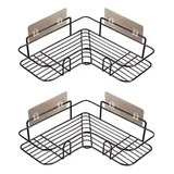 Organizador Esquinero Baño X 2 Adhesivo Set Acero Inoxidable