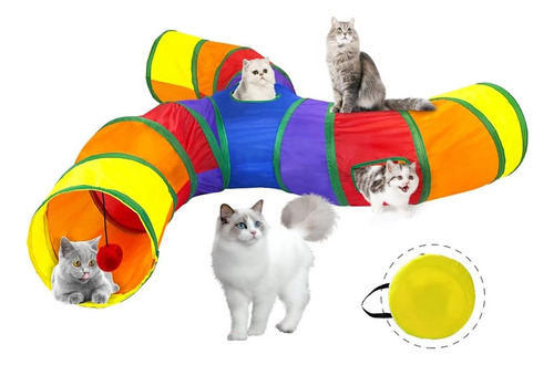 Túnel Gatos 3 Saídas Dobrável Em S Envio Imediato + Bolsa