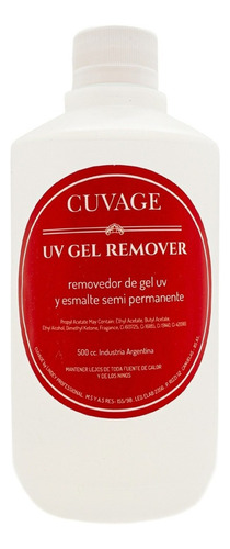 Cuvage Removedor Uv Gel Esmalte Semipermanente Uñas X 500ml