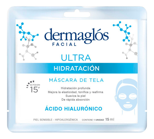 Mascara Facial De Tela Ultra Hidratacion Dermaglos 15ml