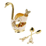 Swan Holder Gold Decor, Combinación De Tenedor Y Cuchara Con